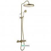 Душова стійка Tres Tres-Clasic з термостатом верхнім і ручним душем зістарена латунь 24219502LV