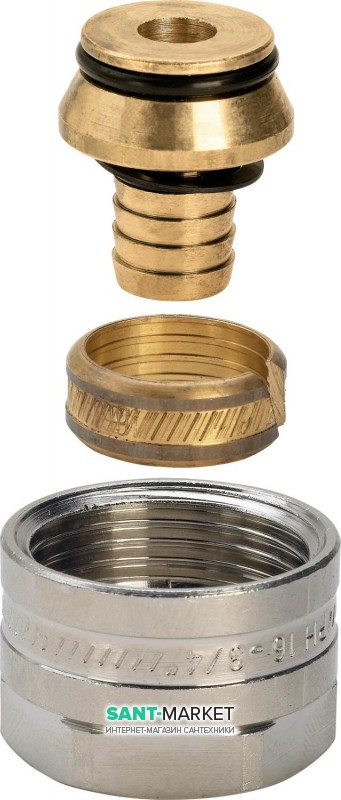 Переход на резьбовые соединения Viega Fonterra 1037 20хG¾ латунь никелированная 614553