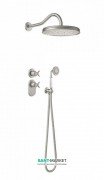 Душова система прихованого монтажу Tres Tres-Clasic з термостатом верхнім і ручним душем сталь 24235202AC