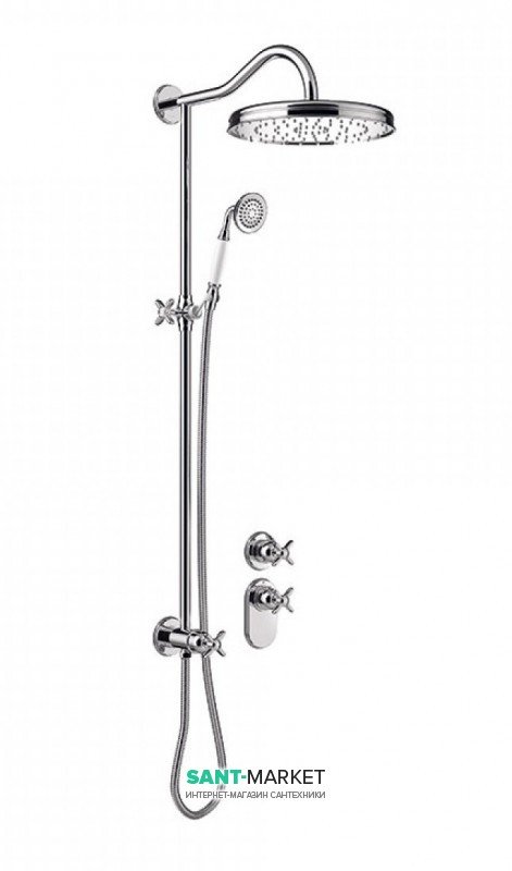 Душевая система скрытого монтажа Tres Tres-Сlasic с термостатом и штангой хром 24235203