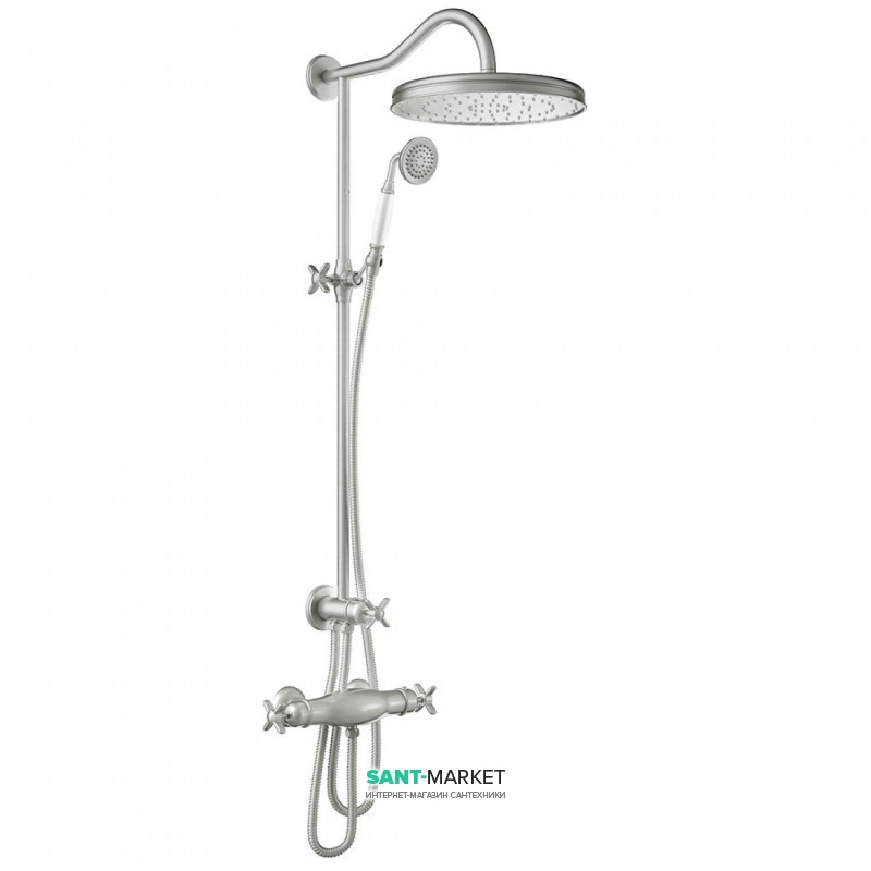Душова стійка Tres Tres-Clasic з термостатом верхнім і ручним душем сталь 24219501AC