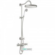 Душевая стойка Tres Tres-Сlasic с термостатом верхним и ручным душем сталь 24219501AC