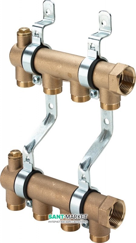Коллектор Viega 1052 5 выходов латунь 137540