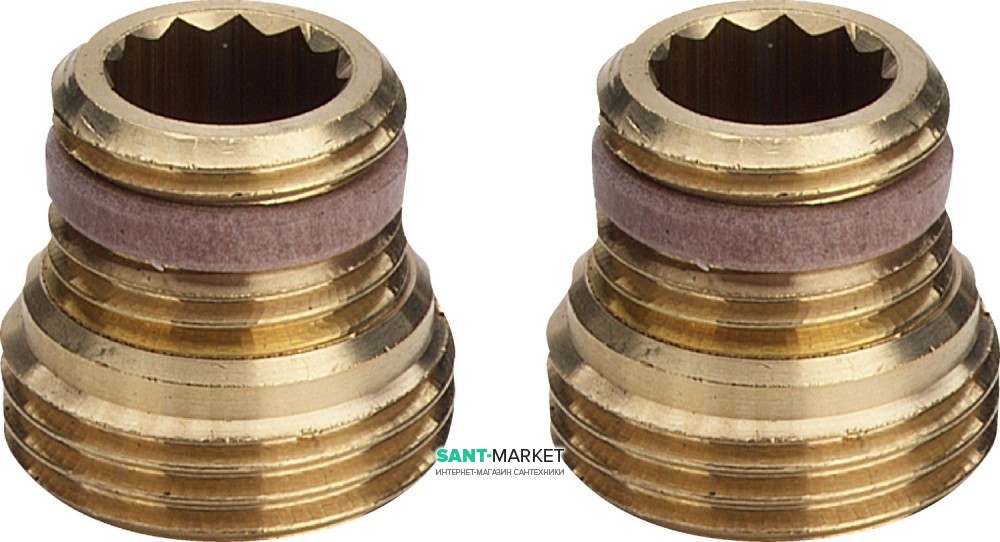 Комплект перехідників Viega 1096.8 G½хG¾ латунь 357122