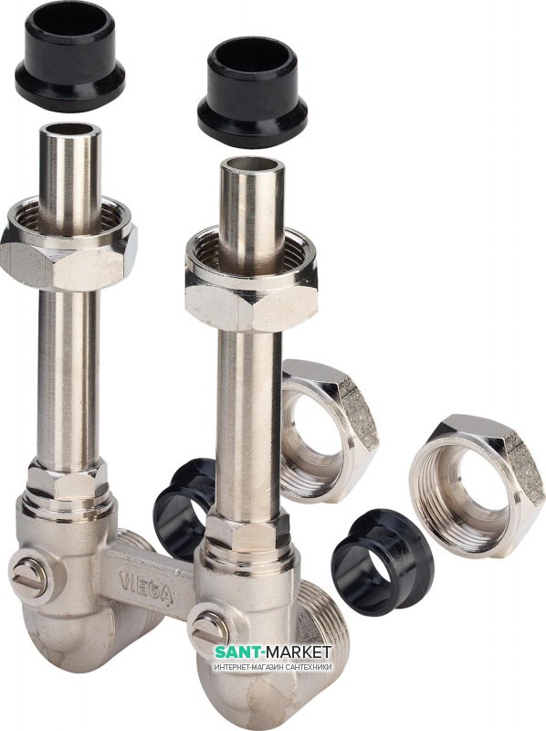 З'єднувальний комплект для підключення радіатора Viega 1097.7 бронза нікельована матова 364052