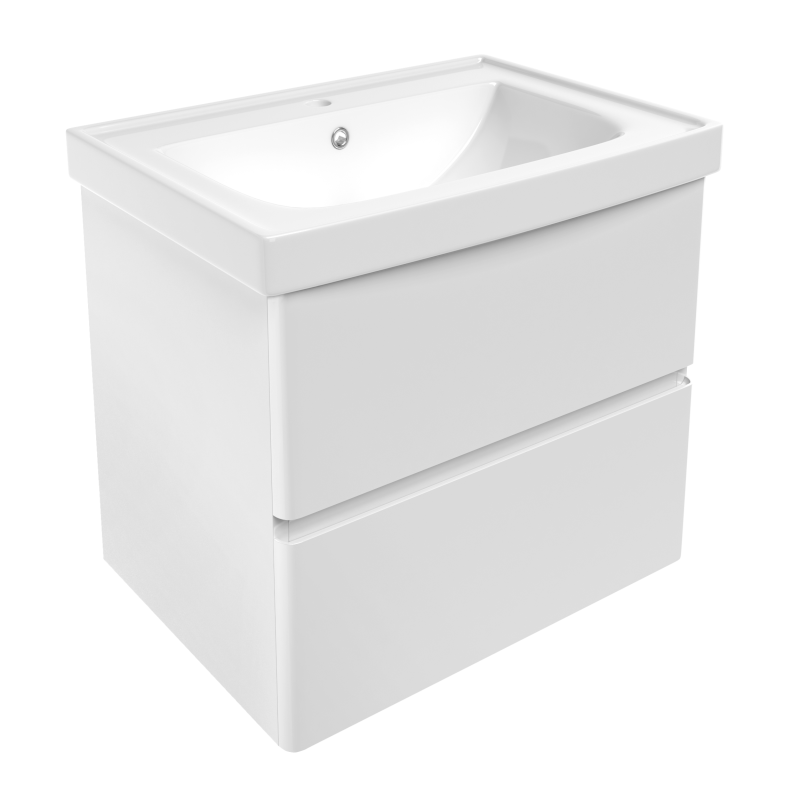 Тумба с раковиной Volle Oliva 80 см ДСП/МДФ глянцевый белый 15-45-81