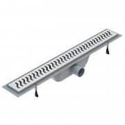 Желоб водосточный Volle 80 см с решеткой волна нержавеющая сталь 90-22-803