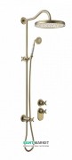 Душова система прихованого монтажу Tres Tres-Clasic з термостатом і штангою зістарена латунь матова 24235203LM