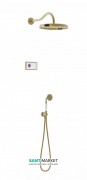Електронна душова система прихованого монтажу Tres Tres-Clasic з термостатом зістарена латунь/білий 09226201LV