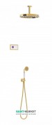 Электронная душевая система скрытого монтажа Tres Tres-Сlasic с термостатом золото/белый 09226202OR