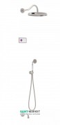Электронная душевая система скрытого монтажа Tres Tres-Сlasic с термостатом и изливом для ванны сталь/белый 09226301AC