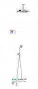 Электронная душевая система скрытого монтажа Tres Tres-Сlasic с термостатом и изливом для ванны хром/белый 09226302