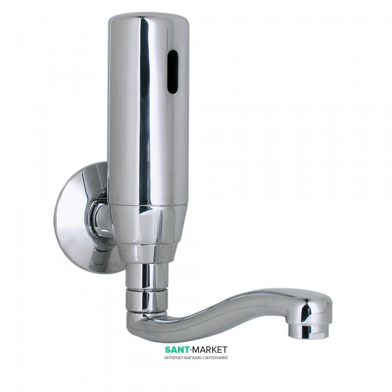 Электронный кран для раковины Tres Trestronic одноструйный настенный хром 09217101