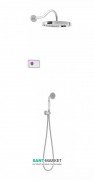 Електронна душова система прихованого монтажу Tres Tres-Clasic з термостатом хром/білий 09226201