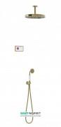 Електронна душова система прихованого монтажу Tres Tres-Clasic з термостатом зістарена латунь/білий 09226202LV