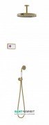 Электронная душевая система скрытого монтажа Tres Tres-Сlasic с термостатом состаренная латунь матовая/белый 09226202LM
