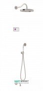 Электронная душевая система скрытого монтажа Tres Tres-Сlasic с термостатом и изливом для ванны сталь/белый 09226301AC