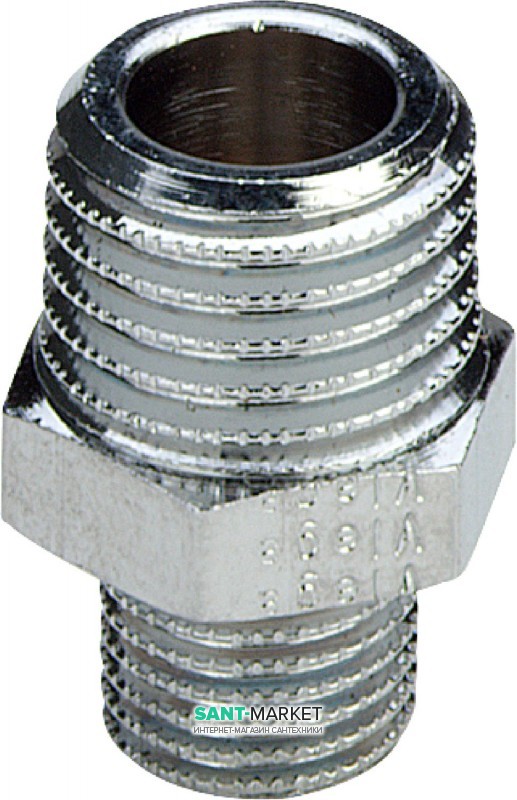 Ниппель редукционный Viega 1531 R1хR½ без внутреннего конуса латунь 108366