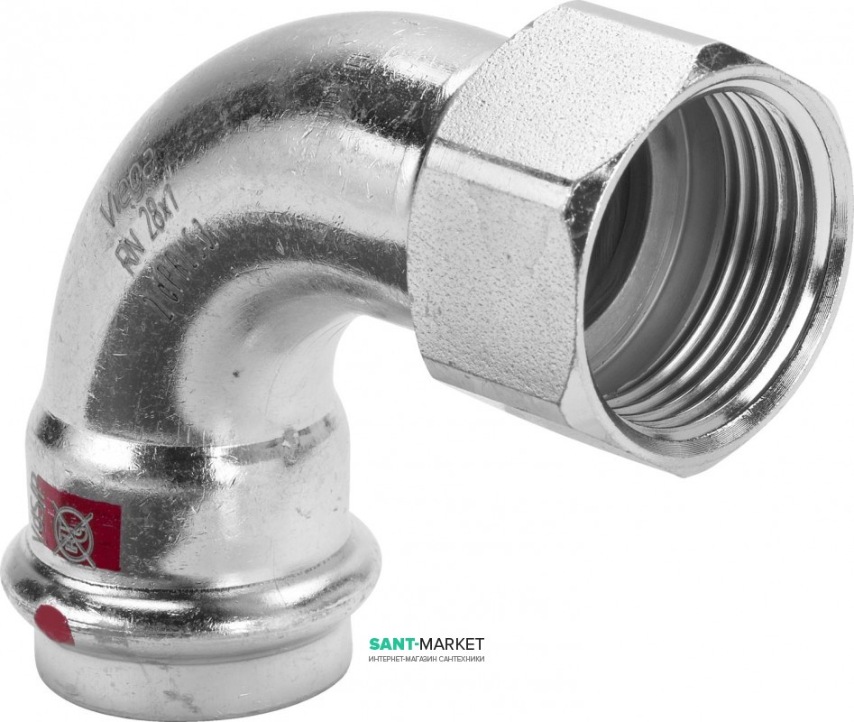 Угольник переходной 90° Viega Prestabo 1114.5 15хRp1/2 нелегированная сталь 601300