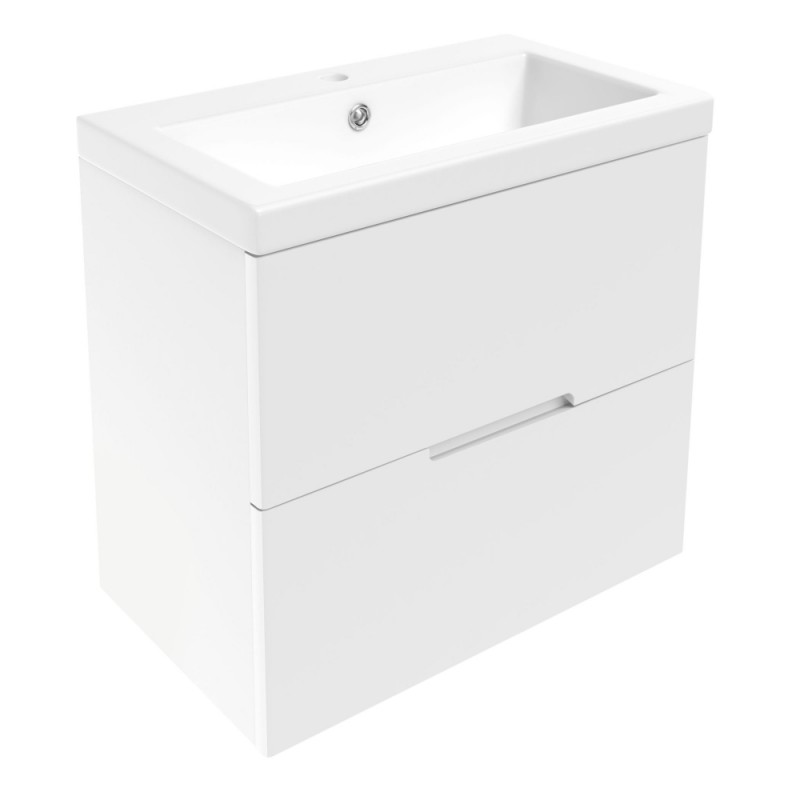 Тумба з раковиною Volle Aiva 60 см ДСП/МДФ глянцевий білий 15-68-60