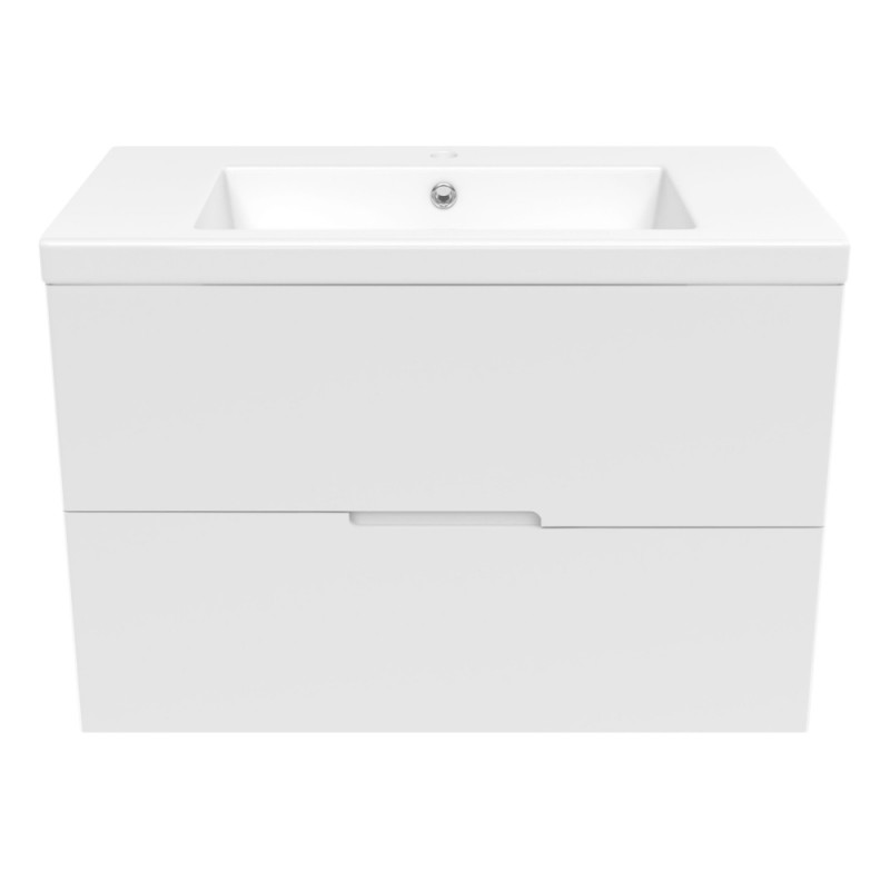 Тумба з раковиною Volle Aiva 80 см ДСП/МДФ глянцевий білий 15-68-80