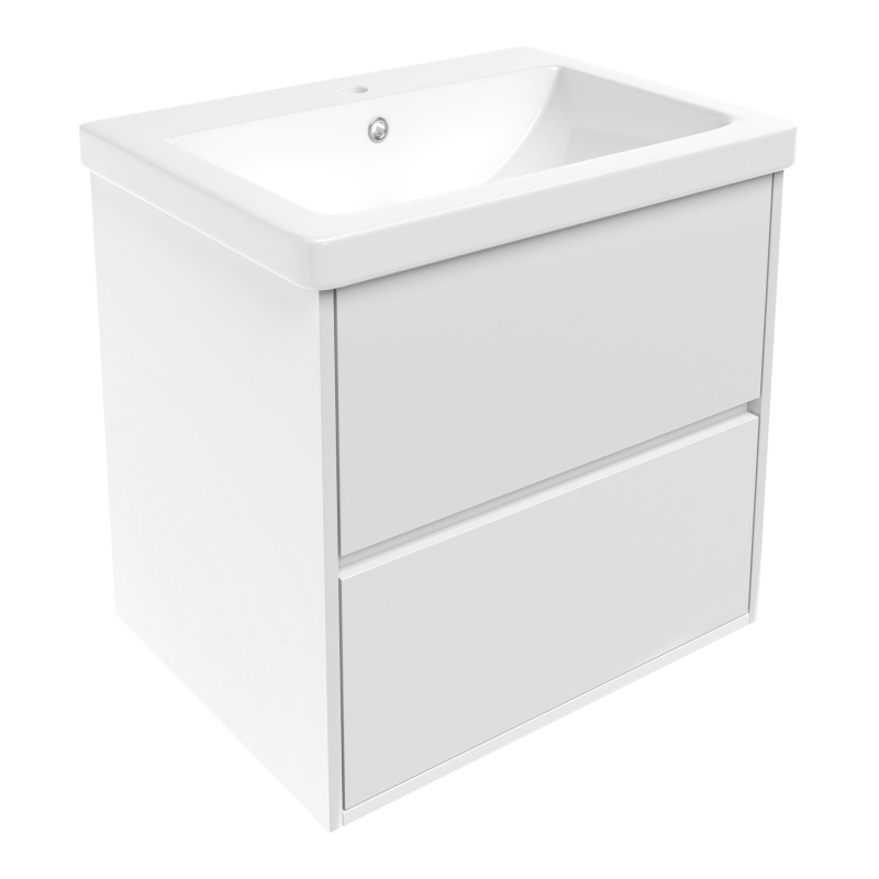 Тумба с раковиной Volle Teo 65 см ДСП/МДФ глянцевый белый 15-88-61