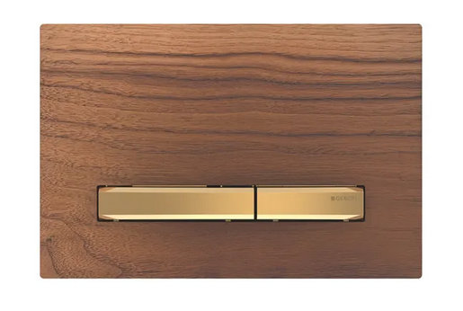 Панель змиву для унітазу Geberit Sigma50 подвійний змив латунь/панель чорний горіх 115.672.JX.2