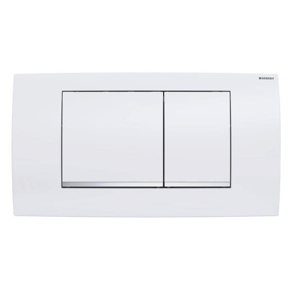 Панель смыва для унитаза Geberit Twinline30 двойной смыв белый/декоративные полоски глянцевый хром 115.899.KJ.1