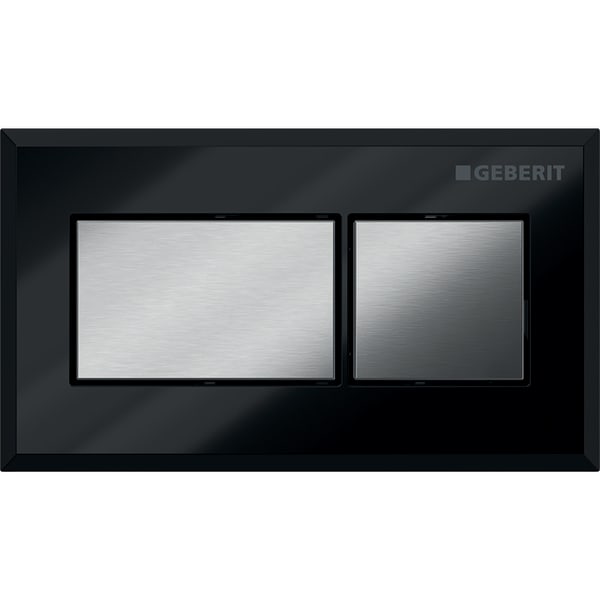 Панель смыва для унитаза Geberit дистанционный пневматический смыв для бачка скрытого монтажа Sigma 8 см черный/глянцевый хром 116.053.KV.1