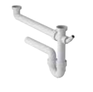 Сифон для двойной кухонной раковины Geberit с угловым шланговым соединителем 152.597.11.1