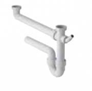 Сифон для двойной кухонной раковины Geberit с угловым шланговым соединителем 152.597.11.1