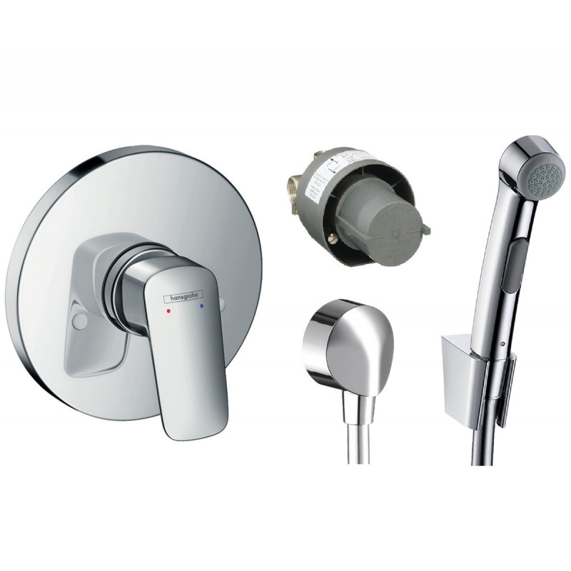 Гигиенический душ со смесителем Hansgrohe Logis хром 01102019