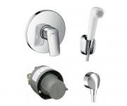Гигиенический душ со смесителем Hansgrohe Logis хром/белый 3а101219