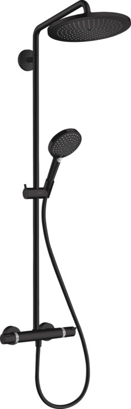 Душевая стойка для душа Hansgrohe Croma Select S Showerpipe 280 EcoSmart с термостатом матовый черный 26891670