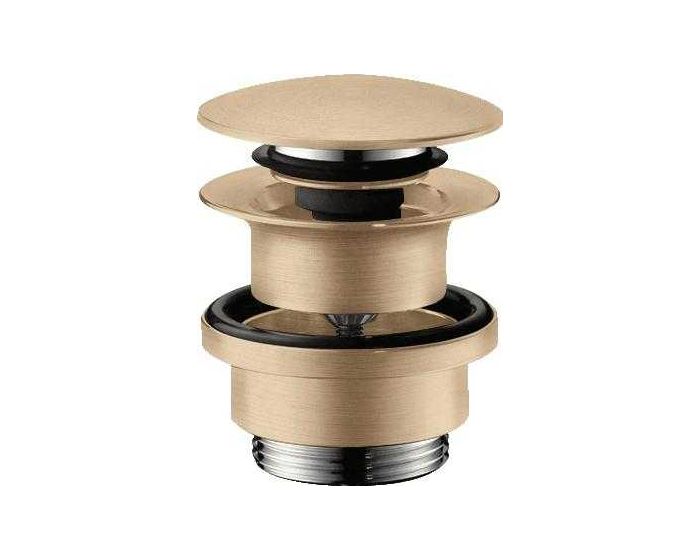 Донный клапан для раковины и биде Hansgrohe push-open матовая бронза 50100140