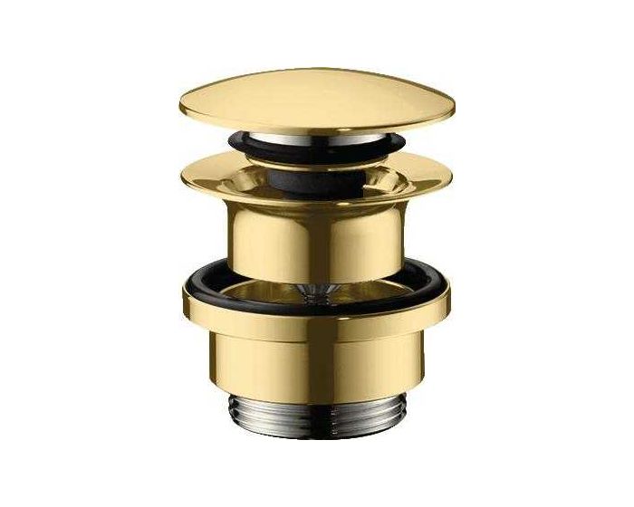Донный клапан для раковины и биде Hansgrohe push-open золото 50100990