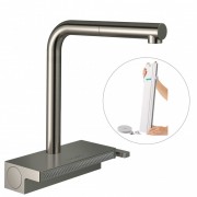 Смеситель для кухни Hansgrohe Aquno Select M81 с выдвижной лейкой сталь 73830800