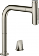 Смеситель для кухни Hansgrohe Metris Select M71 с выдвижной лейкой сталь 73819800