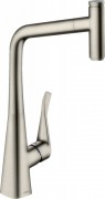 Смеситель для кухни Hansgrohe Metris Select M71 с выдвижной лейкой сталь 73820800
