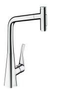 Смеситель для кухни Hansgrohe Metris Select M71 с выдвижной лейкой хром 73820000