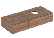Тумба підвісна для накладної раковини Geberit VariForm 120 см з двома висувними ящиками темний горіх 501.174.00.1