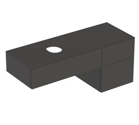 Тумба подвесная для накладной раковины Geberit VariForm 135 см с тремя выдвижными ящиками лава матовый 501.190.00.1