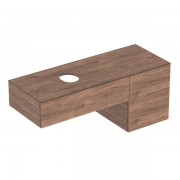Тумба подвесная для накладной раковины Geberit VariForm 135 см с тремя выдвижными ящиками темный орех 501.192.00.1