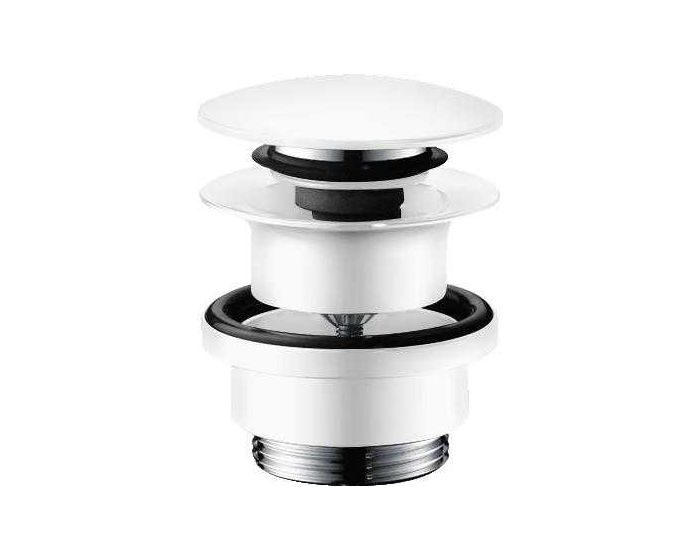 Донный клапан для раковины и биде Hansgrohe push-open матовый белый 50100700