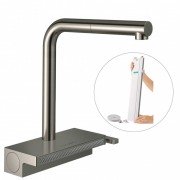 Смеситель для кухни Hansgrohe Aquno Select M81 с выдвижной лейкой сталь 73830800