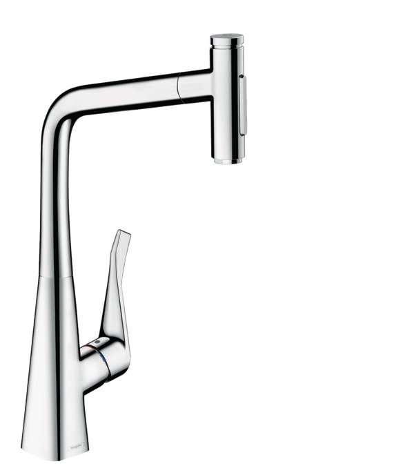 Смеситель для кухни Hansgrohe Metris Select M71 с выдвижной лейкой хром 73820000