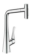 Смеситель для кухни Hansgrohe Metris Select M71 с выдвижной лейкой хром 73820000