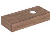 Тумба подвесная для накладной раковины Geberit VariForm 120 см с двумя выдвижными ящиками темный орех 501.174.00.1
