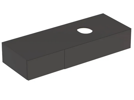 Тумба подвесная для накладной раковины Geberit VariForm 135 см с двумя выдвижными ящиками лава матовый 501.178.00.1