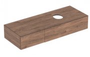 Тумба подвесная для накладной раковины Geberit VariForm 135 см с двумя выдвижными ящиками темный орех 501.180.00.1